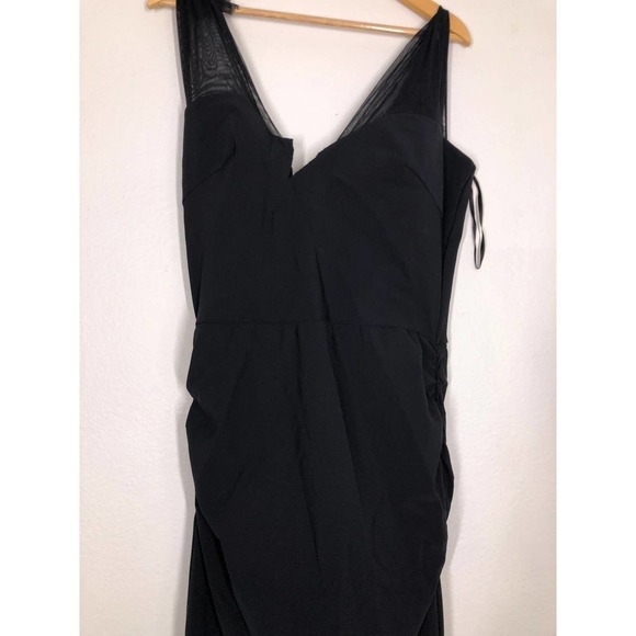 Chiara Boni Lace Illusion Gown Black  L 48 - Picture 5 of 16